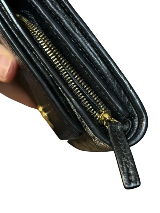 Gucci GG Marmont Compact Wallet Black Leather GG Supreme Canvas - Picture 15 of 15